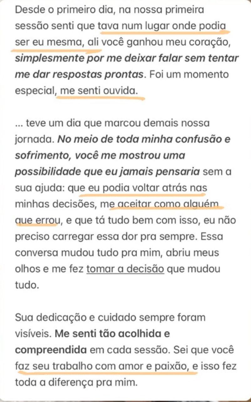 Depoimento de paciente 2