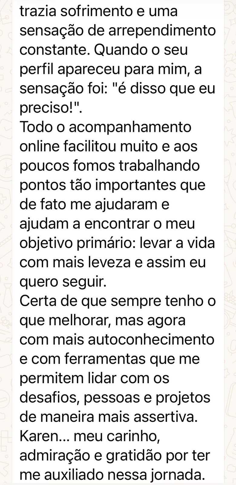 Depoimento de paciente 5